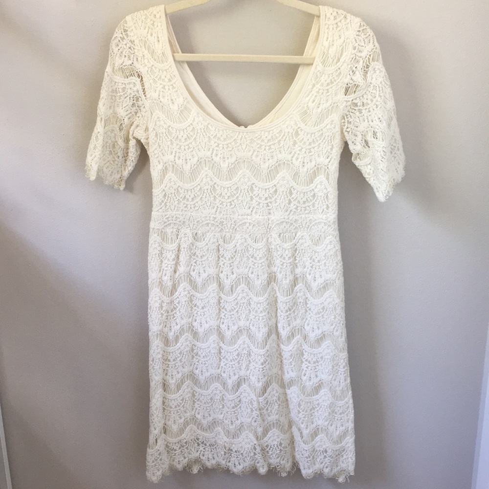 Urban Outfitters Cream Lace Dree